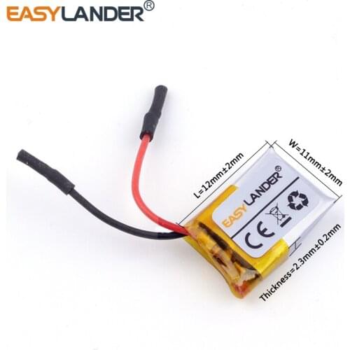 3pcs /Lot 3.7v lithium Li ion polymer rechargeable battery 231112 15mAh bluetooth headset polymer battery