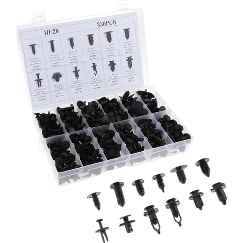 330 Pieces Car Push Pin Rivet Clips with Storage Case for Toyota for Honda