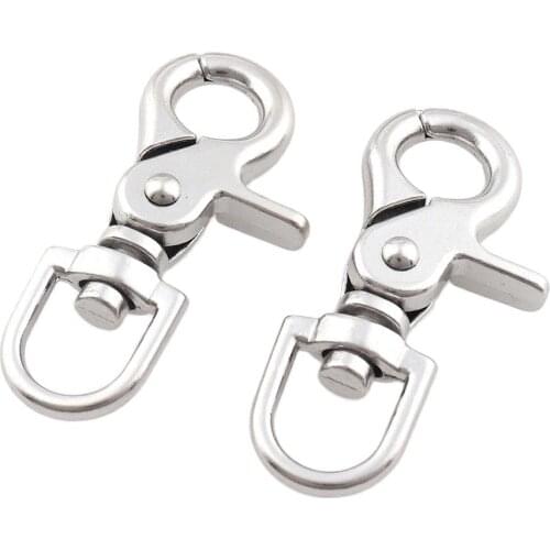 4pcs 14mm Metal Silver Belt Buckle Strap Bag Clasps Lobster Swivel Trigger Clips Eye Bolt Snap Hooks Handbag Metal Buckles DIY