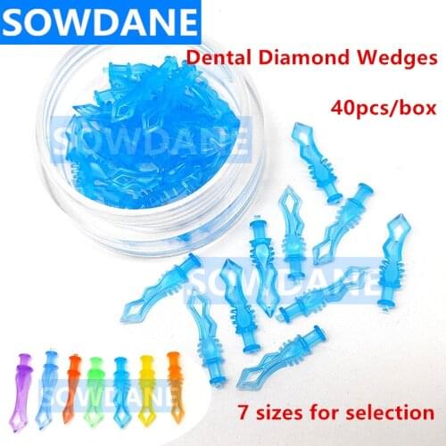 40pcs/box Autoclavable Dental Diamond Wedges Interdental Teeth Gap Wedge Plastic Wedge Dentistry Material Supply