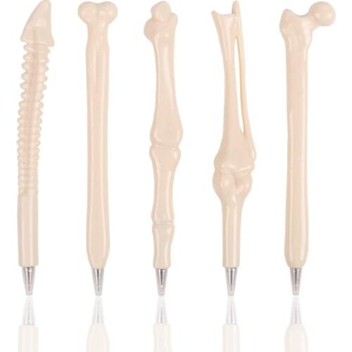 5 pcs Novelty bone Blue color ballpoint pen 0.7mm writing pens Stationery gift Office School supplies Material escolar F082