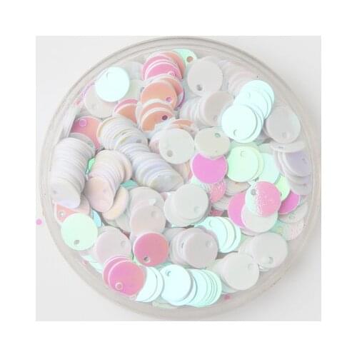 50g (4000pcs) 6mm White AB Flat Round Sequins For Craft PVC DIY Garment Sewing Wedding Accessories With 1 Side Hole Confetti
