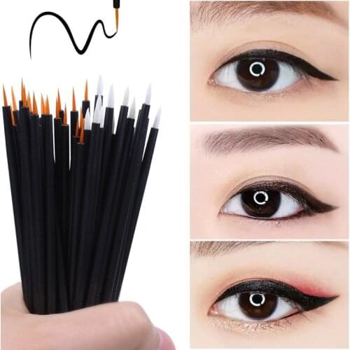50pcs/lot Gel Nail Art Liner Stripe Brush Black Handle Reusable Painting Pen Beauty Makup Tools For Manicure Drawing Liner Pen