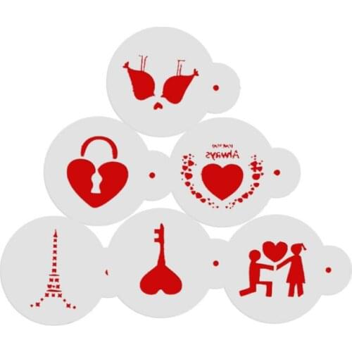 6pcs Lovely coffee pattern Layering Stencils for Diy scrapbook/photo album Decorative Embossing coloring,painting