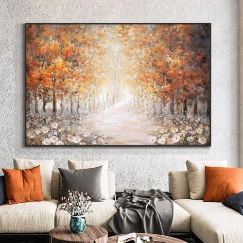 Abstract Grove Trees Oil Painting On Canvas 100% Hand Painted Modern Beautiful Landscape Painting Wall Art For Bedroom Decor