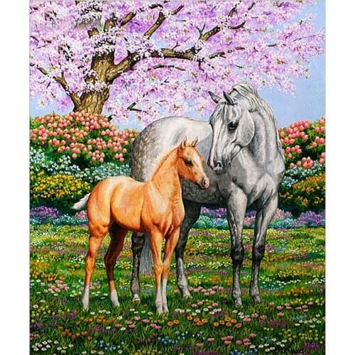 New year 5D DIY Diamond Embroidery Animal"White horse"Cross Stitch Diamond Painting Mosaic rhinestones Home Decor Christmas gift
