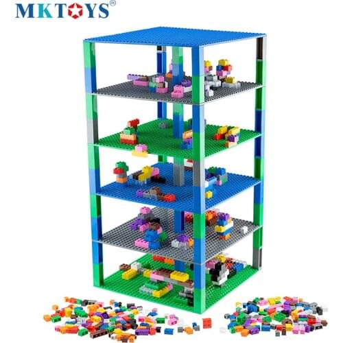 MKTOYS Classic Bricks Tower Baseplate Stackable Double-side 3PCS Kit 32*32 Studs Constructor Legos Base Plates Block Build Plate