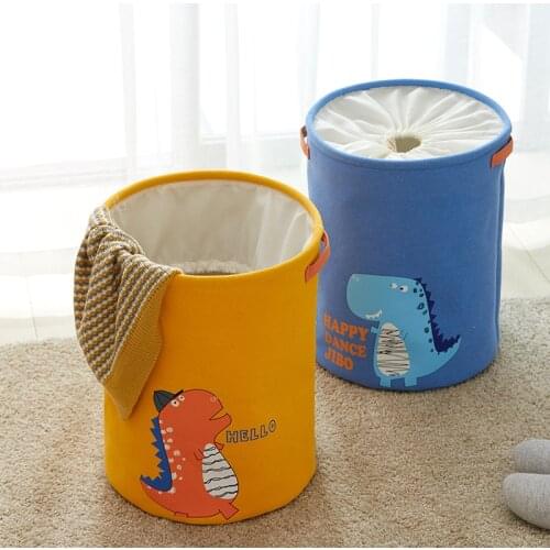 Household Cartoon Cloth Dirty Clothes Bucket Large Foldable Waterproof Storage Basket for Home Organizer