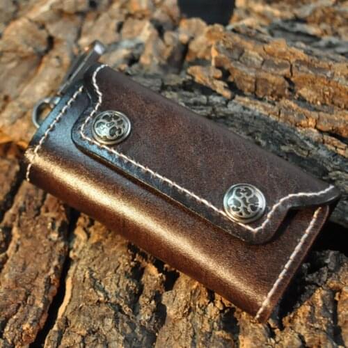 2021 Men Women Car Key Bag Key Holder Wallets Cow Leather Housekeeper Card Zipper Case Keys Organizer Car Key Case