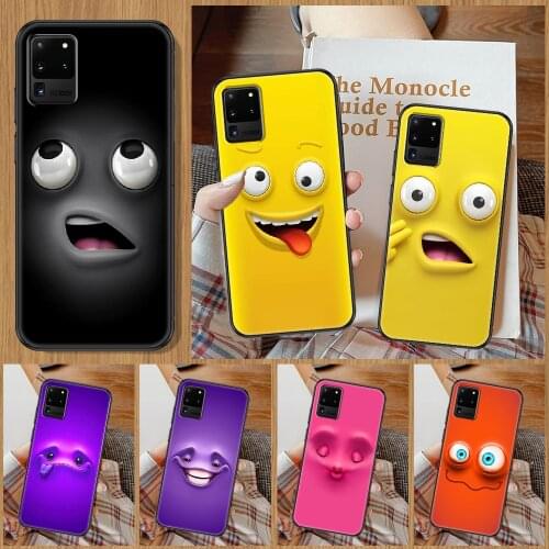 Funny face 3D Phone case For Samsung Galaxy Note 4 8 9 10 20 S8 S9 S10 S10E S20 Plus UITRA Ultra black tpu cover luxury bumper