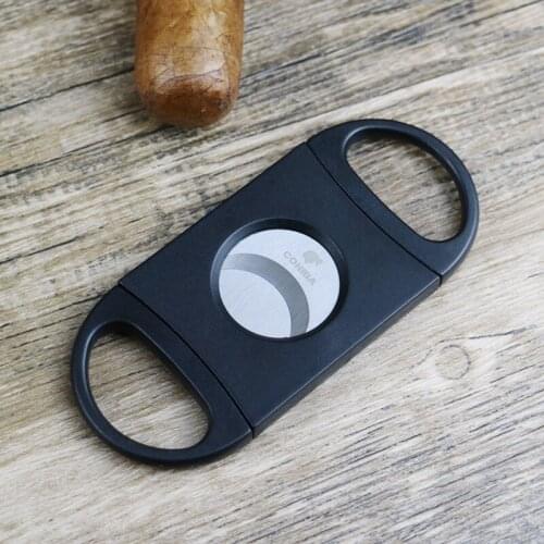 COHIBA Plastic Cigar Cutter Brand New Stainless Steel Blades Classic Pocket Cigar Cutter Guillotine Christmas Cigar Scissors