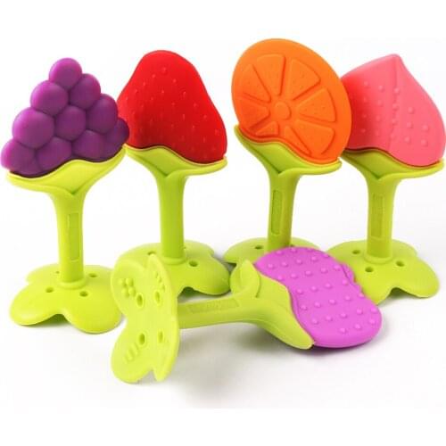 Baby Teether Safety Silicone Fruit Teethers for Baby Infant Kids Chew Tooth Toys Baby Dental Care Strengthening Tooth Training
