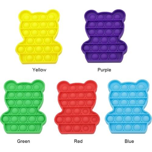 Bear Shape Antistress Bubble Sensory Game Push Fidget Sensory Toy Funny Adult Kids Reliver Stress Toys For Special Needs