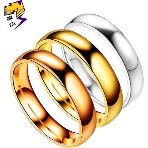 Rose Gold Color Smooth Rings Sets Women Stainless Steel Jewelry Circle Simple Finger Single Charm Ring 3pcs/sets Mix Colors