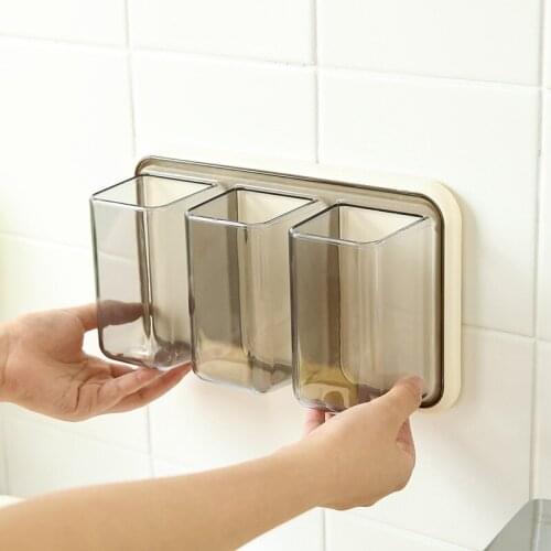 Kitchen Refrigerator Wall-mounted Self-adhesive Rack Bathroom Toiletries Storage Tube Punch-free Sundries Sorting Tools Basket