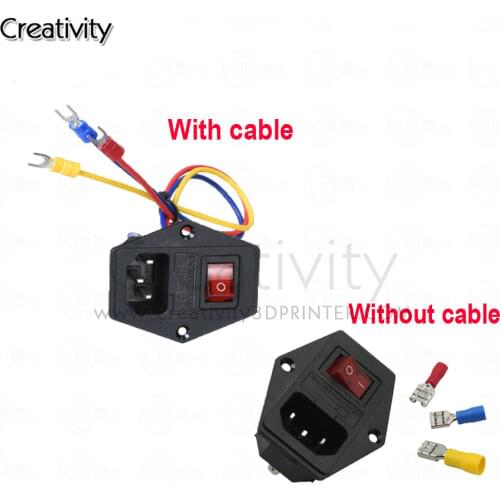 3d printer parts Rocker switch power connector plug power socket switch Voltage current 15 a 220 v / 110 v retailwholesale