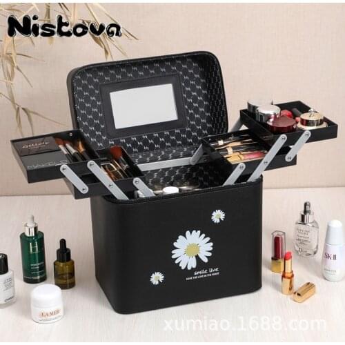 Multifunctional Travel Cosmetic Bag Nistova Lady Large Capacity Waterproof Professional Makeup Organizer Portable Brush Storage