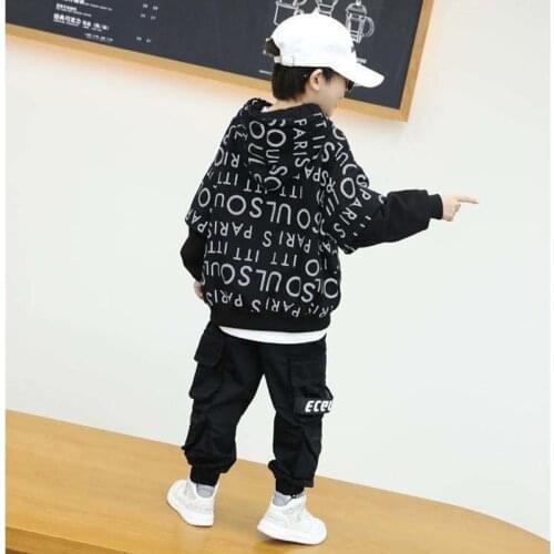Fashion Letter Print Sweater Toddler Boys Girls Sweatshirt Casual Hoodies Baby Autumn Warm Long Sleeve Hooded Children Clothes