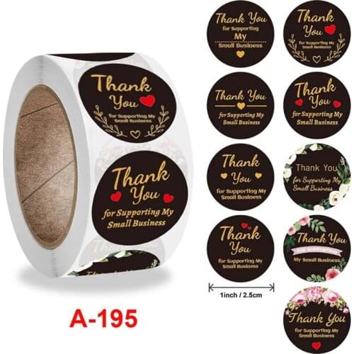 500pcs Thank You for Supporting My Small Business Sticker Thank You Stickers Handmade Seal Labels For Jungle Birthday Gift Decor