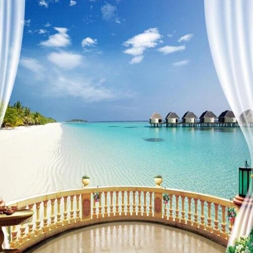 3d Mural Sea World Photo Wallpaper for Living Room Wallcovering Printing Wall Paper Roll Custom Size Balcony Murals Gallery