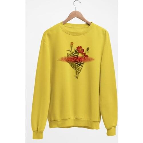 Wear Like a Girly Flower Bouquet Women Sweatshirts Fashion Style Winter 100% Cotton Stylish Combination Printed Organic Dyes