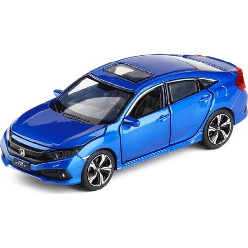 New product hot 1:32 Civic 2019 alloy model,simulation die-casting door sound and light model,beautiful collection,free shipping