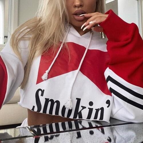 Autumn And Winter 2020 Womens Letter Print Loose Show Thin Color Matching Hoodie Women Sweatshirt Casual En
