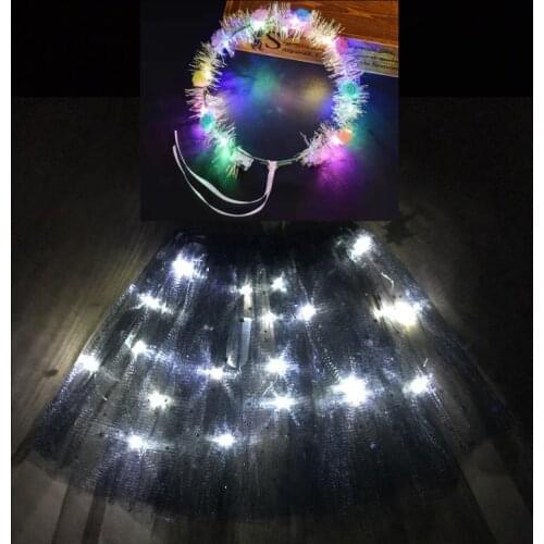 8-12T Childrens skirt luminous skirt with light skirt led skirt novelty skirt with fluorescent skirt tutu dress black skirt