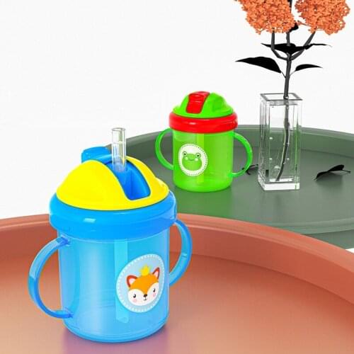 Baby Feeding Cups PP Drinkware Cute Cartoon Sippy Learning Cup For Toddlers Kids Drink Bottle With Handle Drinker