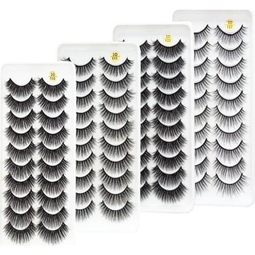 202110Pairs 3D Faux Mink Eyelashes Natural Thick Long False Eyelashes Dramatic Fake Lashes Makeup Extension Eyelashes maquiagem