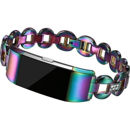 Stainless Steel Metal Replacement Stape Wristband Watch Band for Fitbit Charge 2