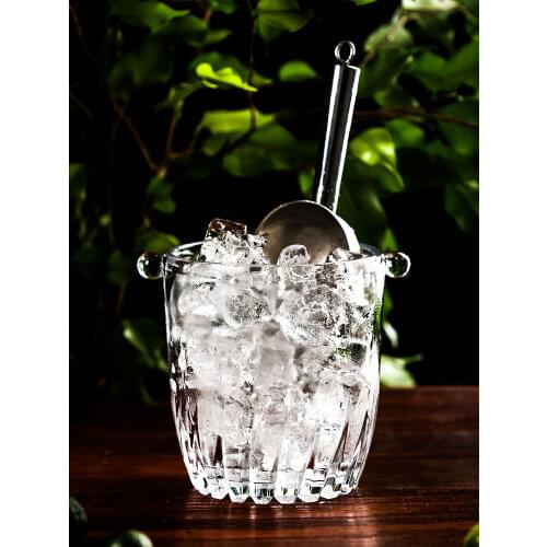 Japanese style glass ice bucket bartender champagne bucket Bar with ice clip