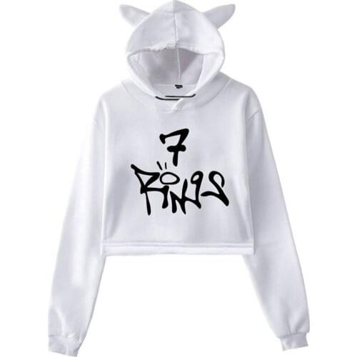 Ariana Grande 7 Rings Sweatshirt No Tears Left To Cry Hoodie Women Print God Is A Oversized Pullover Hoodies Harajuku Hat Hoody