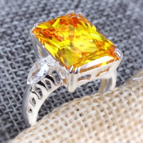 YaYI Fashion Women Jewelry Ring 5.2CT Zircon CZ Silver Color Engagement Rings wedding Rings Party Rings Gift