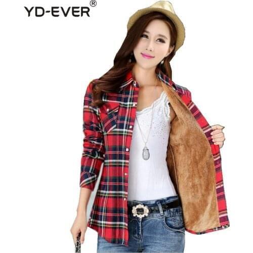 YD-EVER Women's Plaid Shirts