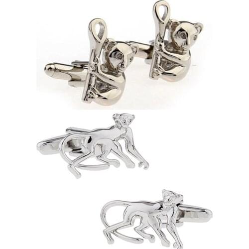 10pairs Lovely Animal Monkey Koala Cufflinks Copper Plating Cuff Links Mens Jewelry Accessory Wholesale