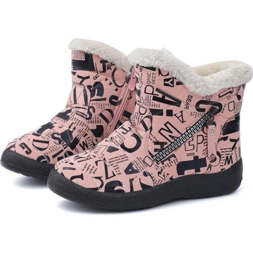 Women Platform Female Shoes Waterproof Womens Pair of zipper snow boots women winter boots plus cotton boots Botas De Mujer