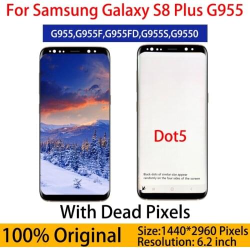 ORIGINAL SUPER AMOLED S8+ LCD for SAMSUNG Galaxy S8 Plus G955 G955F Display Touch Screen Digitizer with dead pixels