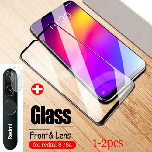 1-2PCS protective glass for redmi 8 8a camera lens screen protector on redmi8 mi8 front tempered glass for xiaomi redmi 8 glass
