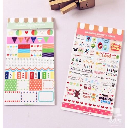 1pcs South Korea decorative transparent blue version simple life PVC album stickers