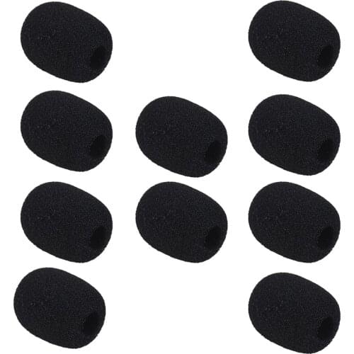 Andoer 10-Pack 18 * 8 * 8mm /27 * 22 * 8mm Mini Lapel Headset Microphone Windscreen Mic Foam Cover for 8mm-10mm Microphone