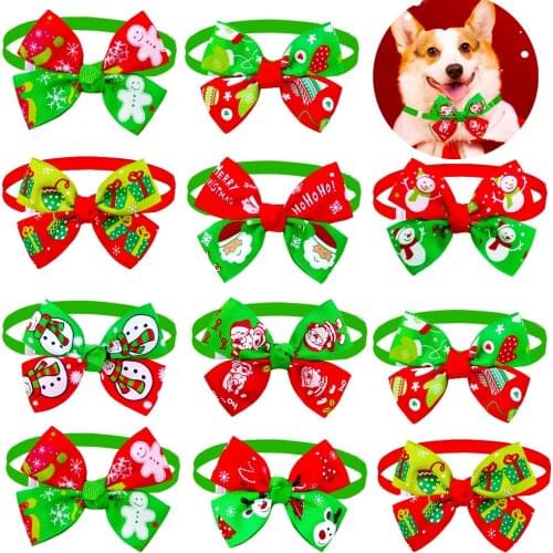 100pcs Dog Christmas Bow Tie Dogs Pets Christmas Accessories Samll Dog Cat Puppy Bowties Dog accessories for small dogs luxury