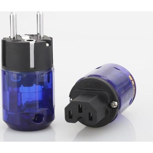 2Pairs Brand New P-037E Rhodium plated EUR power plug C-037 IEC connector