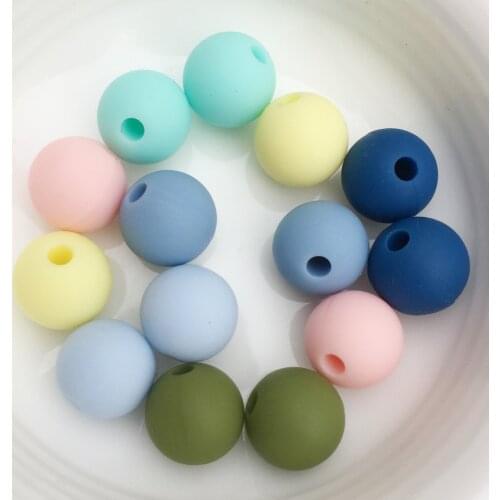 2017 Hot Colors 10MM Silicone Beads baby teething safe Food Grade Nursing Chewing Round Silicone Beads for Baby Chew BPA free