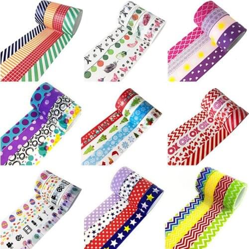 4Rolls DIY Scrapbooking Notebook Decoration Stickers Hand Account Journal Masking Tapes Set Supplies