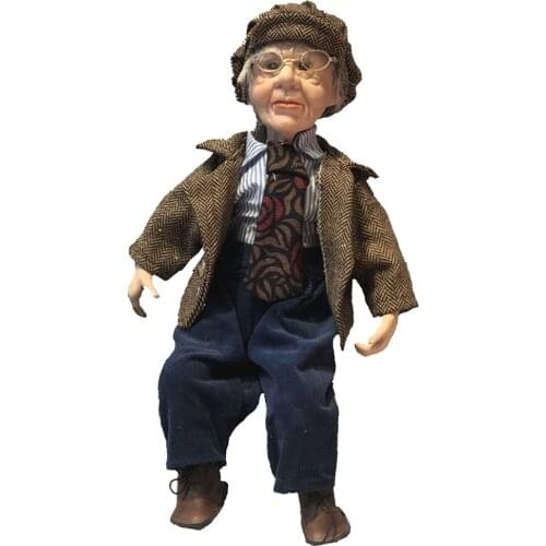 45cm Porcelain Doll Collectible Gentleman Grandpa Miniature For Kids Adult