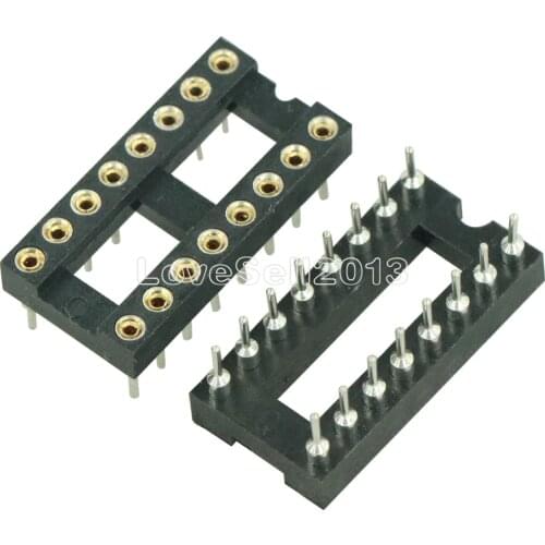 5PCS 16Pin DIP SIP Round IC Sockets Adaptor Solder Type gold plated machined