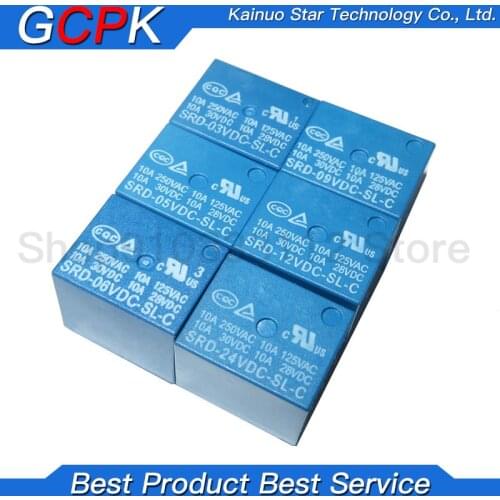 5PCS Relay SRD-03 05 09 06 24 12VDC-SL-C 5PINS 3V 5V 9V 6V 24V 12V High-quality SRD-03VDC-SL-C SRD-05VDC-SL-C SRD-09VDC-SL-C