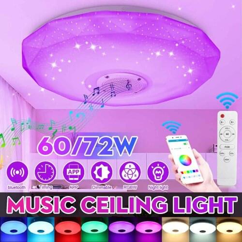 72W/60W Modern LED Ceiling Lights RGB Home lighting APP bluetooth Music Light Bedroom Lamps Smart Ceiling Lamp+Remote Control