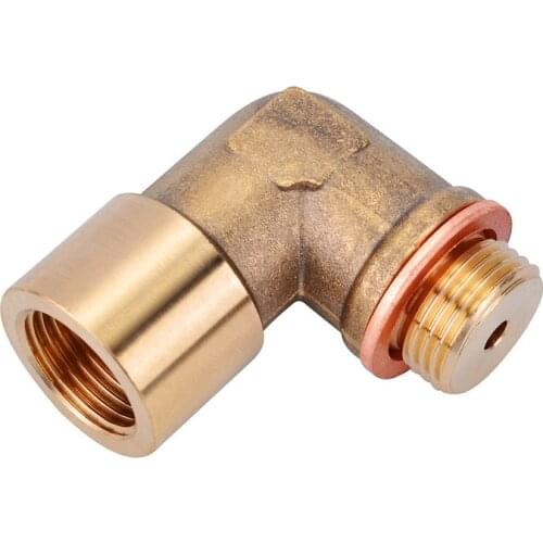 90 Degree M18X1.5 O2 Lambda Sensor Oxygen Sensor Extender Spacer For Decat Hydrogen Brass